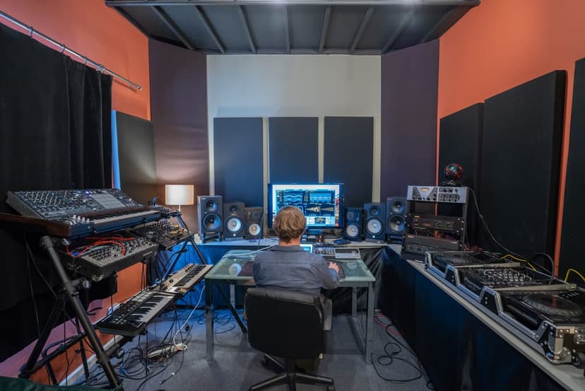 At our acoustically treated pro studio (see image above)
